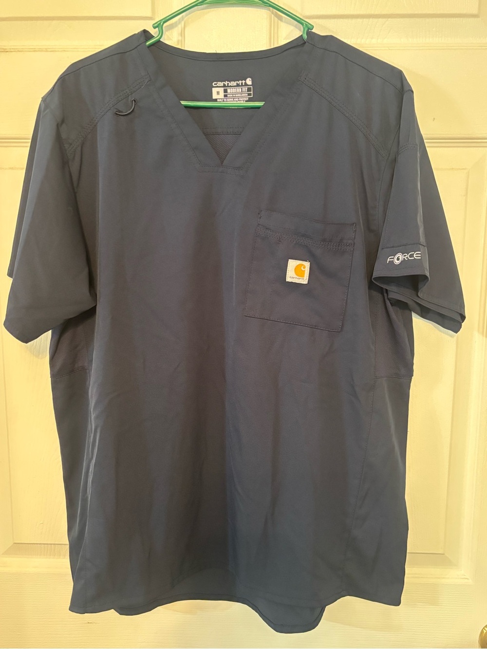 Carhartt Navy Short-Sleeve Scrub Tee with Chest Pocket